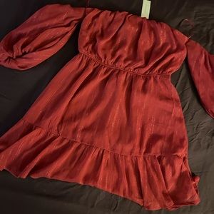 Large off shoulder red dress size large